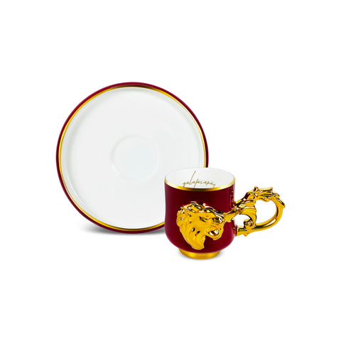 Karaca x Galatasaray Licensed 2-Person Turkish Coffee Cup Set, 90ML

