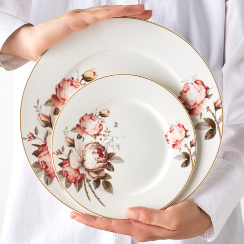 Karaca Bone China Rosie 24 Parça 6 Kişilik Yemek Takımı, Çok Renkli