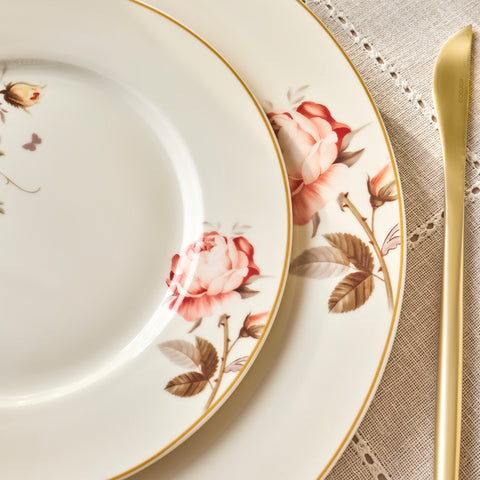 Karaca Bone China Rosie 24-teiliges Tafelservice für 6 Personen, Mehrfarbig