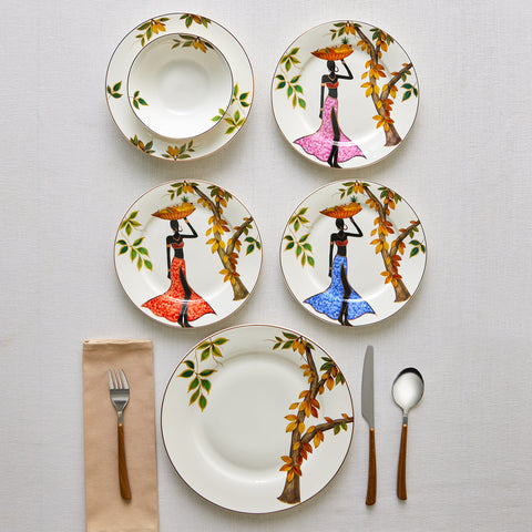 Karaca Elegance Bone Samira – 24 Parça 6 Kişilik Yemek Takımı