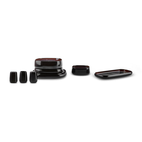 Karaca Earth Collection Galactic Shiny Black 55-Piece 12-Person Dinnerware Set