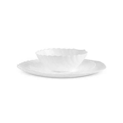 Karaca White Shell Opal Glas Tafelservice 18-teilig für 6 Personen