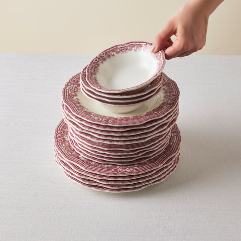 Karaca Bone China Rosie 24-teiliges Tafelservice für 6 Personen, Mehrfarbig