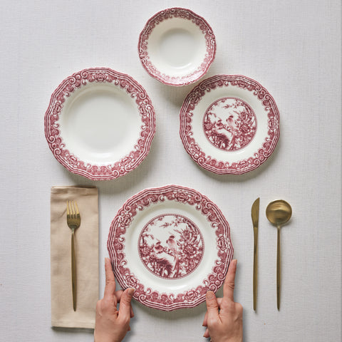 Karaca Bone China Rosie 24-teiliges Tafelservice für 6 Personen, Mehrfarbig