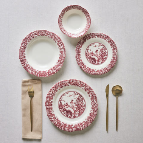 Karaca Bone China Rosie 24-teiliges Tafelservice für 6 Personen, Mehrfarbig
