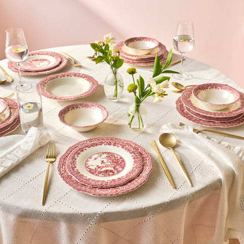 Karaca Bone China Rosie 24-teiliges Tafelservice für 6 Personen, Mehrfarbig