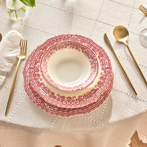 Karaca Bone China Rosie 24-teiliges Tafelservice für 6 Personen, Mehrfarbig
