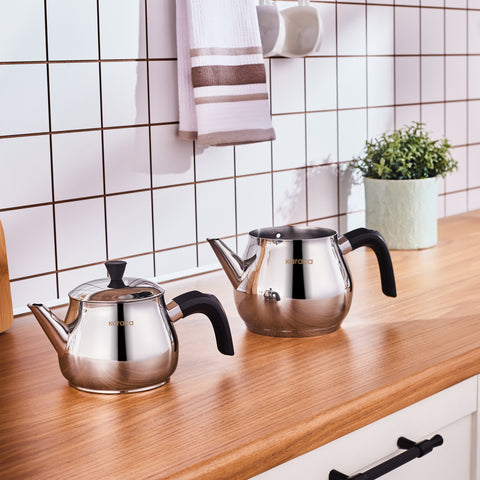Karaca Kayra Black Turkish Tea Pot Set