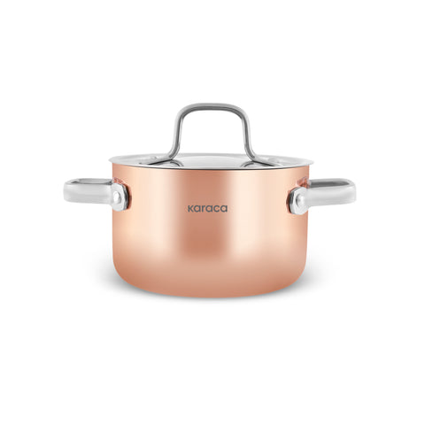 Karaca Powersteel 3Ply 316+ Mini-Edelstahltopf 10 cm, Kupfer