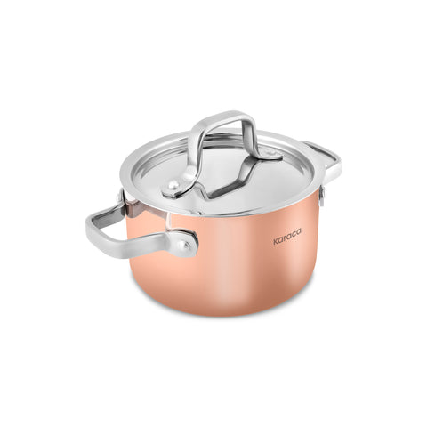 Karaca Powersteel 3Ply 316+ Mini-Edelstahltopf 10 cm, Kupfer
