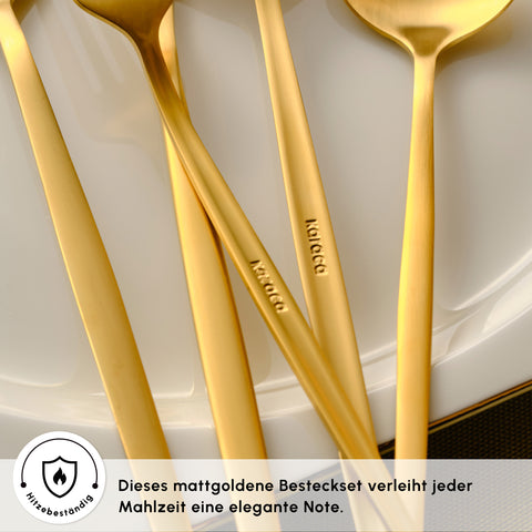 Karaca Orion Matte Gold 30 Piece Cutlery Set for 6 Person