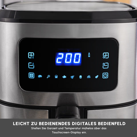Karaca Multifry Inox XXL 7 Liter Airfryer mit digitalem Glasfenster