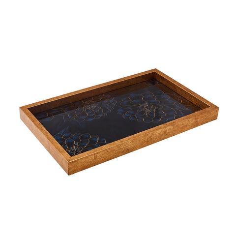 Karaca Home Deep Forest Tablett Navy Blau 40x25 cm