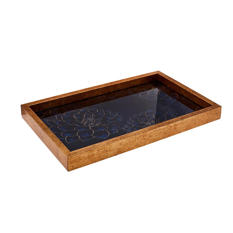 Karaca Home Deep Forest Tablett Navy Blau 40x25 cm