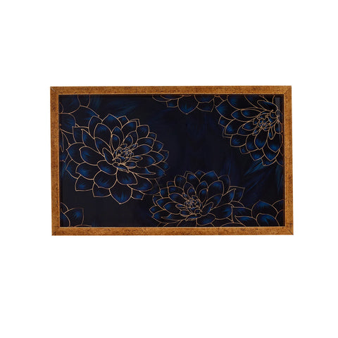Karaca Home Deep Forest Tablett Navy Blau 40x25 cm