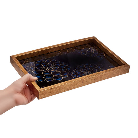 Karaca Home Deep Forest Tablett Navy Blau 40x25 cm