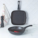 Karaca Biogranit Blackgold Wok- und Grillpfannen-Set