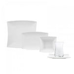Karaca New Perfect White für 6 Personen Quadrat Frühstücksset und Servierschalen, 26 Teilig