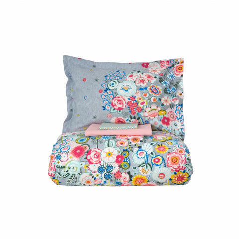 Karaca Home Dulce Blau 100% Baumwolle Einzel Bettbezug Set