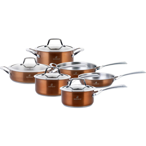 Karaca Rosegold Induktions Edelstahl Kochtopfset 10 teilig