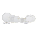 Karaca Fine Pearl Extra Eight Corner 62-Teiliges 12-Personen Geschirrset Gold