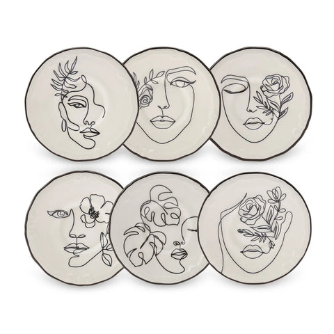 Karaca Face 6-teiliges Kuchenteller-Set