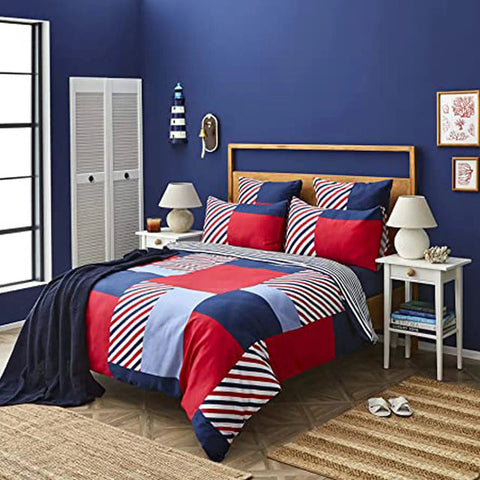 Nautica Home Morris %100 Pamuk Nevresim Takımı, 200 × 200 cm, Lacivert Multi