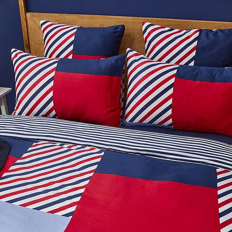 Nautica Home Morris %100 Pamuk Nevresim Takımı, 200 × 200 cm, Lacivert Multi