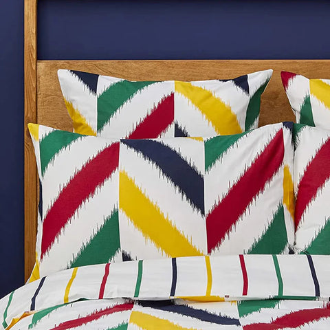 Nautica Home Herring Bettbezug-Set aus 100 % Baumwolle, 200 × 200 cm, Weiß-Multicolor