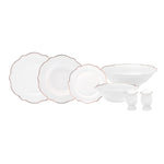 Karaca Daisy for 6 Person Dinnerware, 27 Piece, Rose, Wave Shape