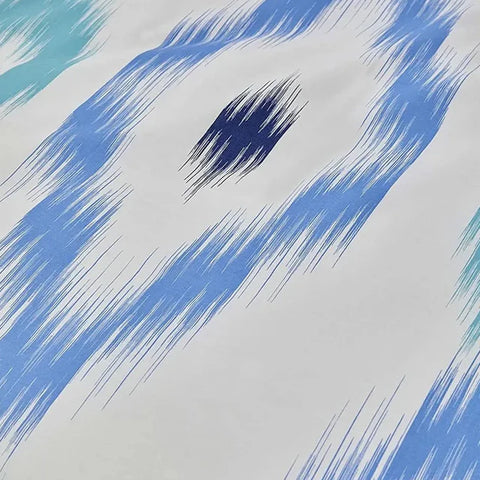 Nautica Home Ikat Bettbezug-Set aus 100 % Baumwolle, 135 × 200 cm, Weiß-Blau