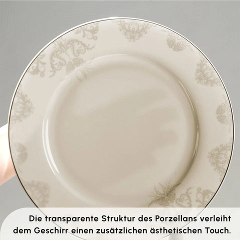 Karaca Siena 56 Teilig 12 Personen New Generation Bone Gold Geschirrset
