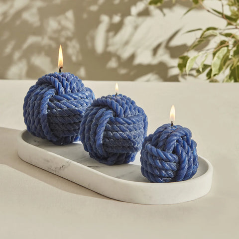 Karaca Home Rope Kerze 6 cm, Marineblau