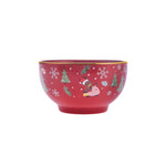 Karaca New Year Porcelain Soup Bowl with Gold Rim, 14 cm, Red