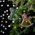 Karaca Home Christmas Cockhorse Tree Ornament Set, 2 Piece, 11 cm