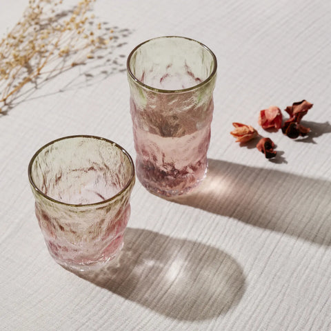 Karaca Glacier Getränke Glas, Rot Grün, 383 ml