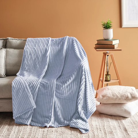 Karaca Ruby Stripe, Wellsoft TV-Decke, Blau