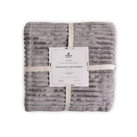 Karaca Ruby Stripe Wellsoft Doppel Decke, Grau