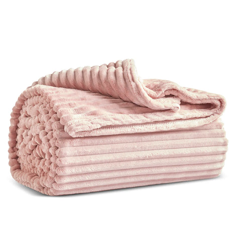 Karaca Ruby Stripe Wellsoft Einzel Decke, Rosa