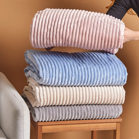 Karaca Ruby Stripe Wellsoft Einzel Decke, Grau