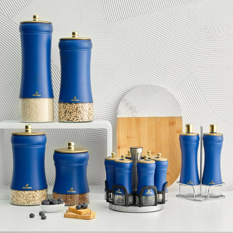Karaca Blue Berry Ölgießer und Essig, Glas 