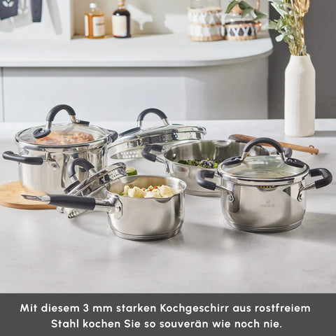 Karaca Kaarl Edelstahl-Induktions-Kochtopfset, 8-teilig