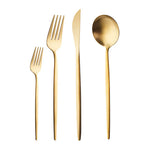 Karaca Bella V2 24-teiliges Besteckset für 6 Personen – Matte Gold