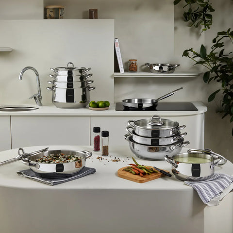 Karaca New Akara Induktion Boden Tief Topf, Stahl, 24 cm