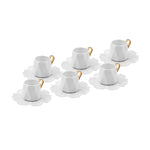 Karaca Peri 6 Kişilik Kahve Fincan Takımı, Porselen, 80 ml
