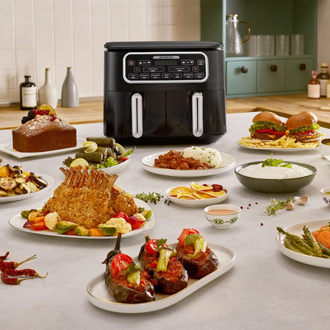 Karaca Air Cook Duo Hausmannskost XXXL 8 Liter Airfryer, Black Chrome, 8 Personen, 2500W