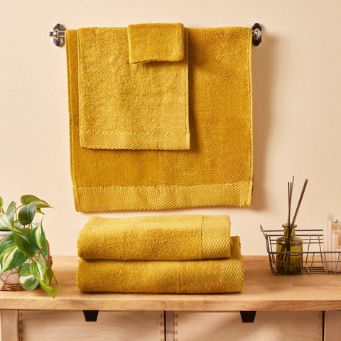 Karaca Chandler Modal Badetuch, Senf, 100x150 cm