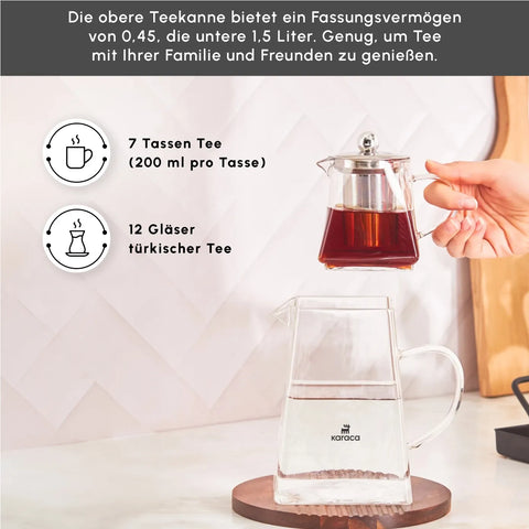 Karaca Giza Gläserne Teekanne