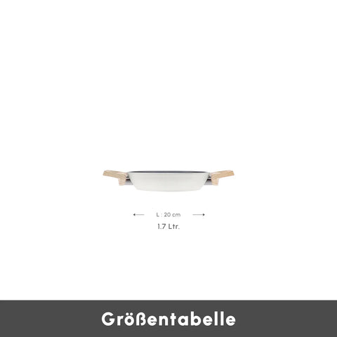 Karaca Swiss Crystal 20 cm Induktions Tiefe Bratpfanne, Creamy