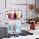 Karaca Flat Borosilicate Glass Teapot Luster